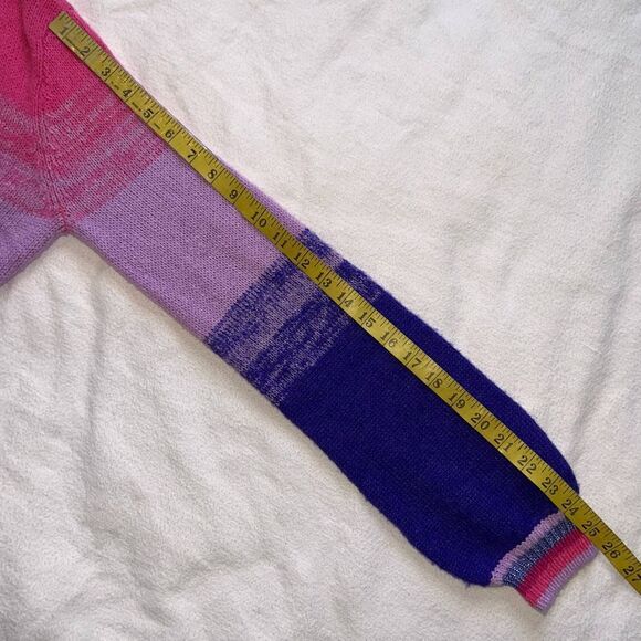 Lilly Pulitzer Purple/Pink Striped Scoop Neck Wool Blend Cardigan NWT-XS - Picture 10 of 13